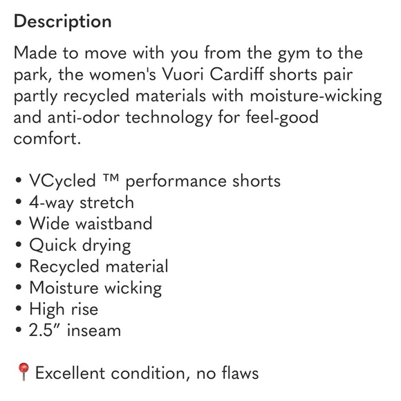 Vuori Cardiff Shorts Peri Color Block. XS. Like New - Picture 6 of 15